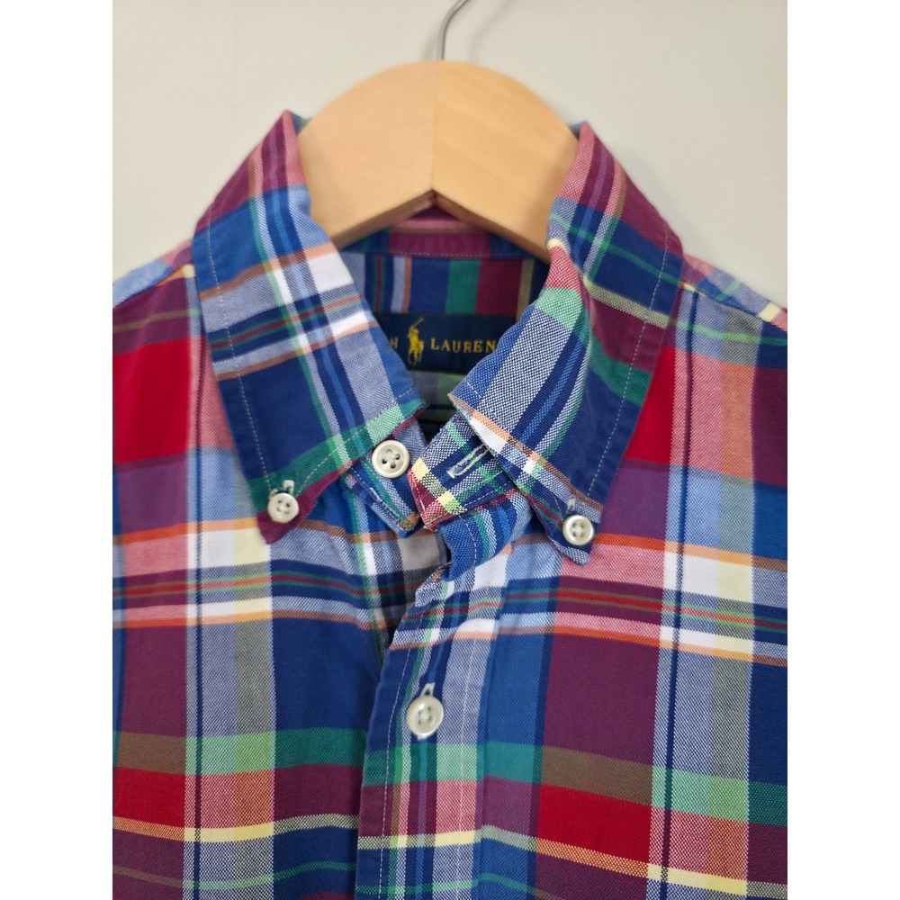 Ralph Lauren Plaid Button Down Shirt Mens Size S Multicolor Pony Logo Cotton - Picture 5 of 12